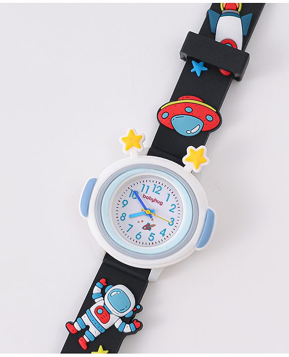 Babyhug Analog Watch With Astronomical Applique Free Size - Black
