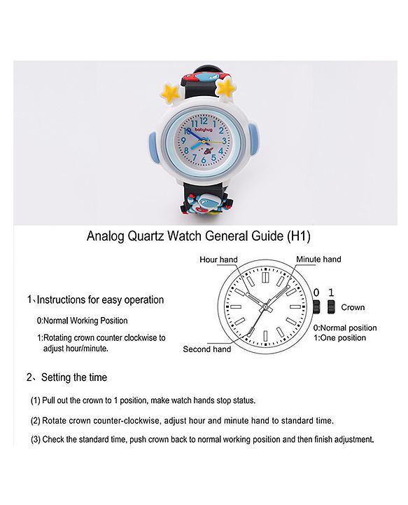Babyhug Analog Watch With Astronomical Applique Free Size - Black