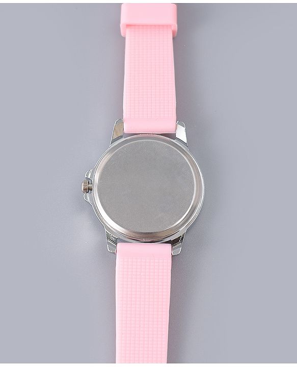 Pine Kids Analog Watch Unicorn Print With Beaded Bracelet Set - Pink