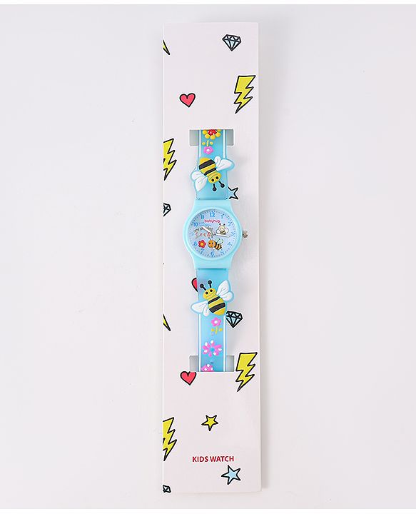 Babyhug Analog Watch With Honey Bee Applique Free Size - Blue