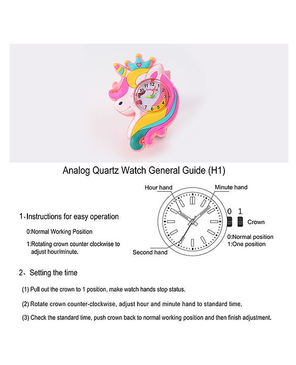 Babyhug Analog Unicorn Shaped Watch Free Size - Pink