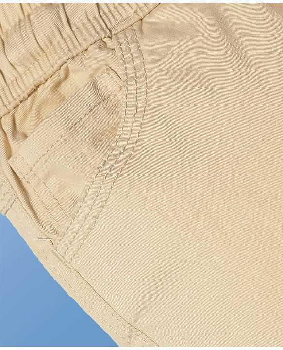 Pine Kids Cotton Woven Full Length  Solid Color Trouser with Pocket - Beige