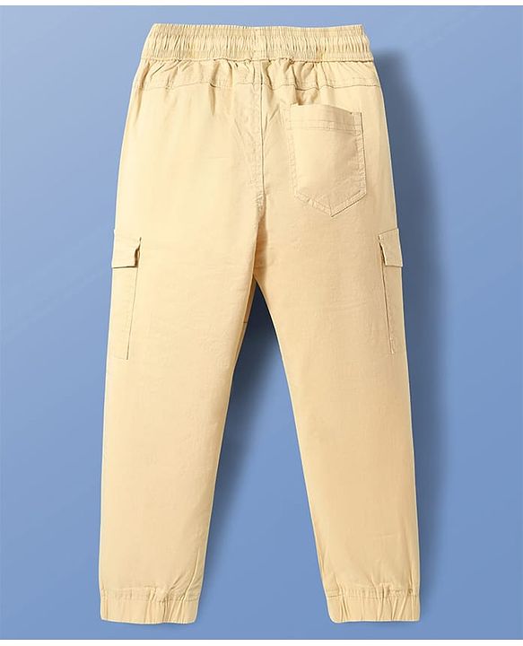 Pine Kids Cotton Woven Full Length  Solid Color Trouser with Pocket - Dark Green