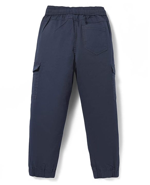 Pine Kids Cotton Woven Full Length  Solid Color Trouser with Pocket - Dark Green
