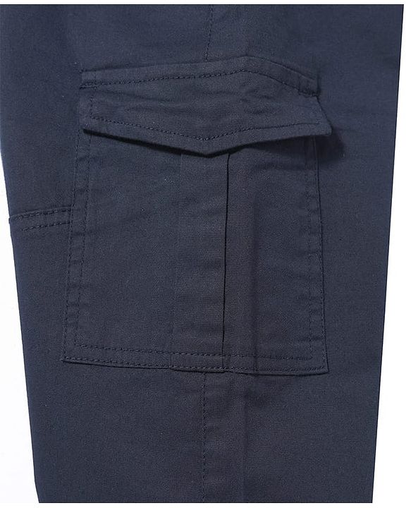 Pine Kids Cotton Woven Full Length  Solid Color Trouser with Pocket - Dark Green
