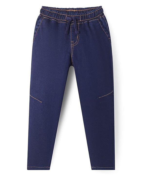 Pine Kids Denim Woven Full Length Washed Jeans - Navy Blue