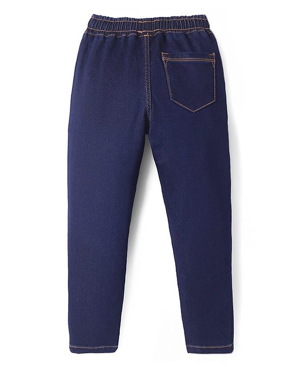 Pine Kids Denim Woven Full Length Washed Jeans - Navy Blue