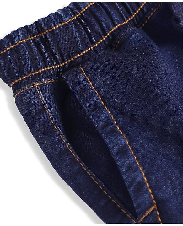 Pine Kids Denim Woven Full Length Washed Jeans - Navy Blue
