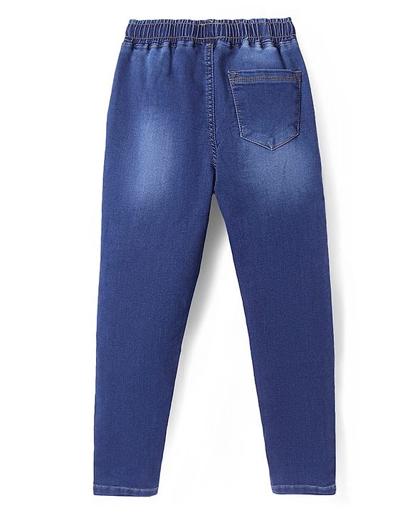 Pine Kids Denim Woven Full Length Washed Jeans - Navy Blue
