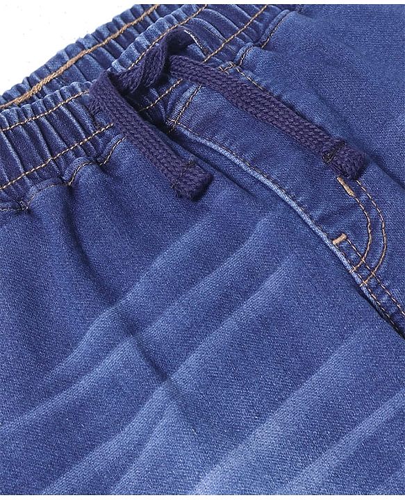 Pine Kids Denim Woven Full Length Washed Jeans - Navy Blue