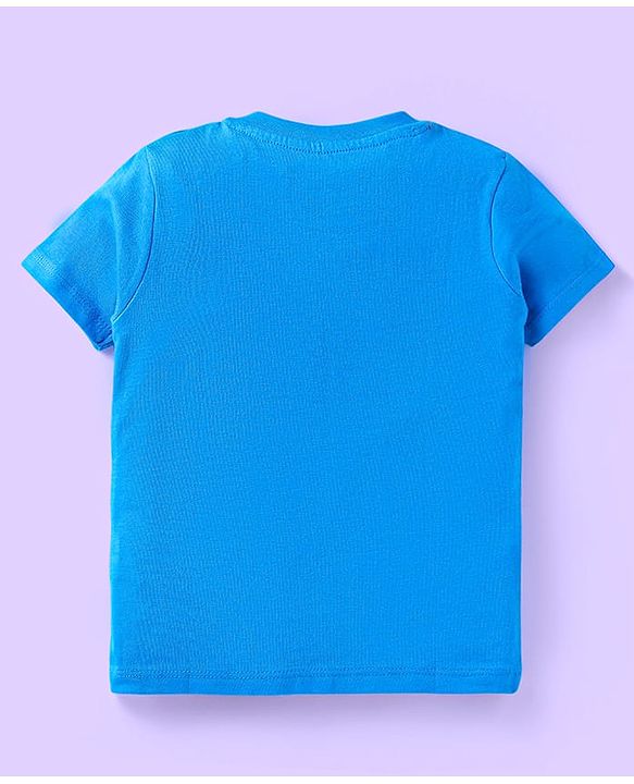 Babyhug Cotton Knit Half Sleeves T-Shirts with Beach Theme Text Prints & Stripes Pack of 3 - Blue & Orange