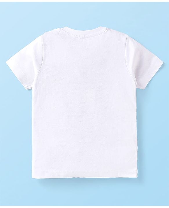 Babyhug Cotton Knit Half Sleeves T-Shirts with Beach Theme Print Pack of 3 - White & Purple