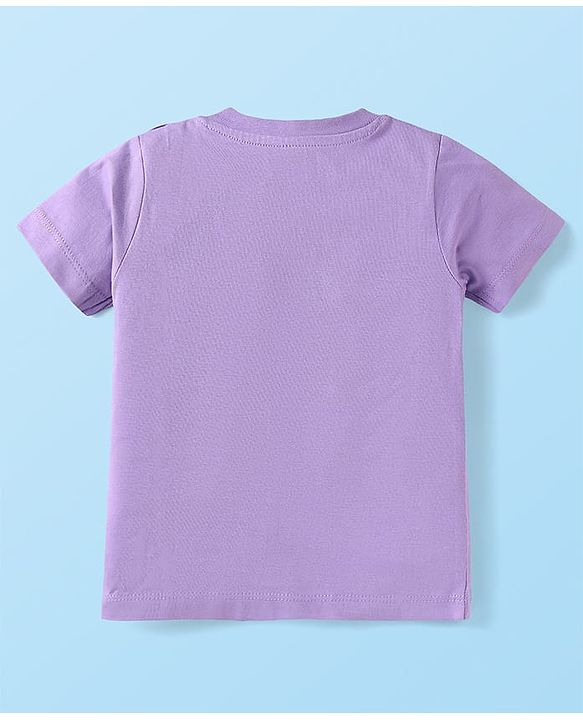 Babyhug Cotton Knit Half Sleeves T-Shirts with Beach Theme Print Pack of 3 - White & Purple