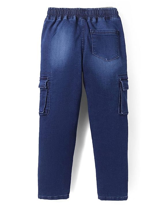 Pine Kids Denim Full Length Washed Jeans with Pockets -  Navy Blue