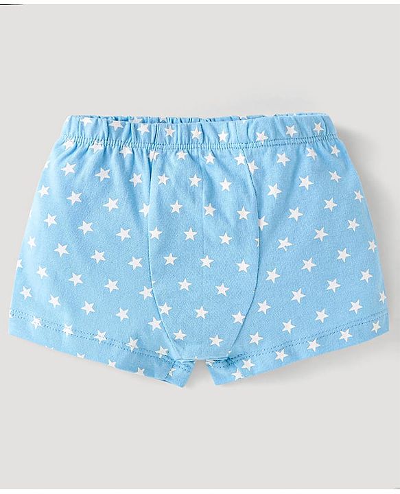 Babyhug Single Jersey Knit Trunks with Animal Star Print & Stripes Pack of 5 - Multicolor