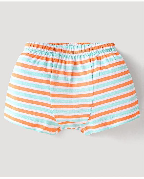Babyhug Single Jersey Knit Trunks with Animal Star Print & Stripes Pack of 5 - Multicolor