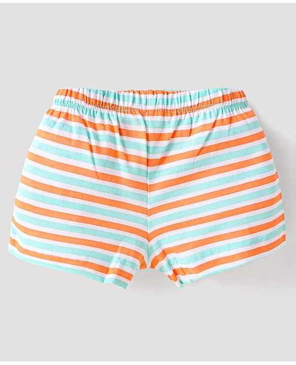 Babyhug Single Jersey Knit Trunks with Animal Star Print & Stripes Pack of 5 - Multicolor