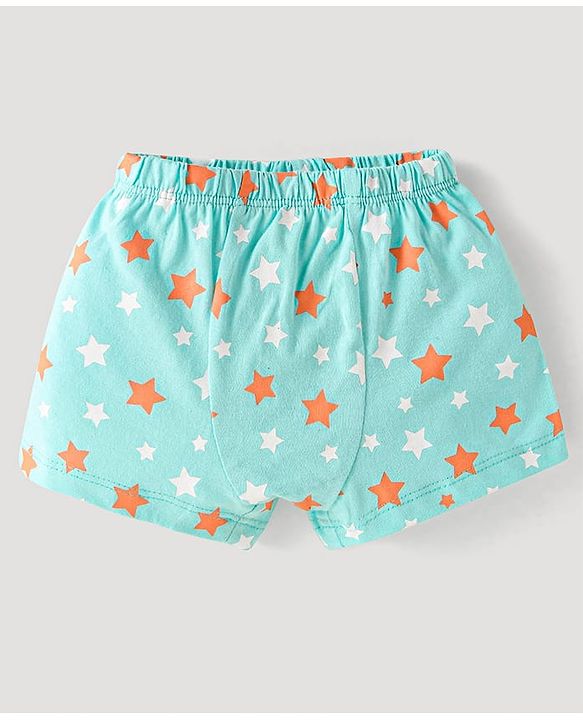Babyhug Single Jersey Knit Trunks with Animal Star Print & Stripes Pack of 5 - Multicolor