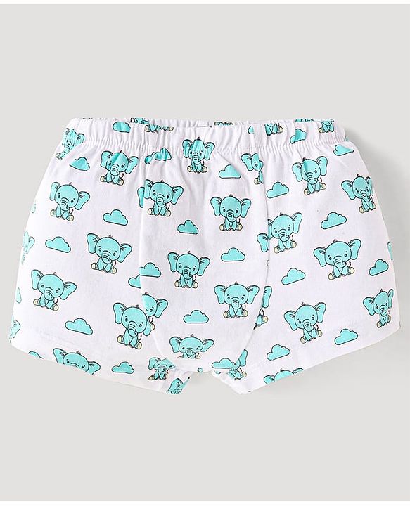 Babyhug Single Jersey Knit Trunks with Animal Star Print & Stripes Pack of 5 - Multicolor