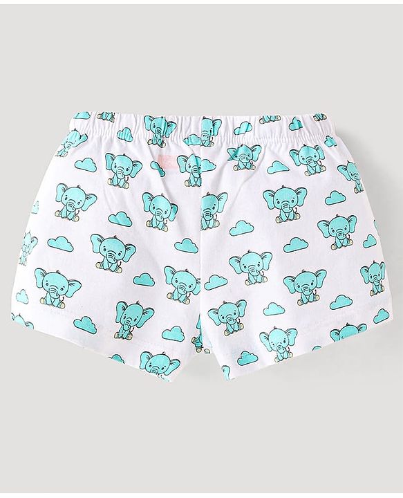 Babyhug Single Jersey Knit Trunks with Animal Star Print & Stripes Pack of 5 - Multicolor