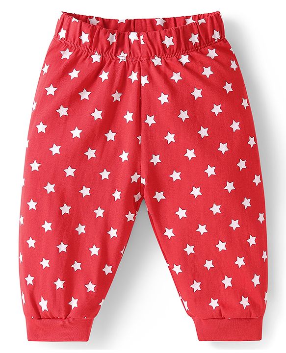 Babyhug Disney Single Jersey Knit Full Sleeves Night Suit with Mickey Mouse & Friends Graphics Pack of 2 - Red & Navy Blue