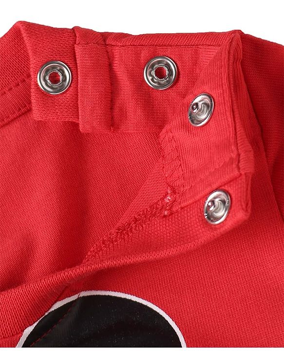 Babyhug Disney Single Jersey Knit Full Sleeves Night Suit with Mickey Mouse & Friends Graphics Pack of 2 - Red & Navy Blue