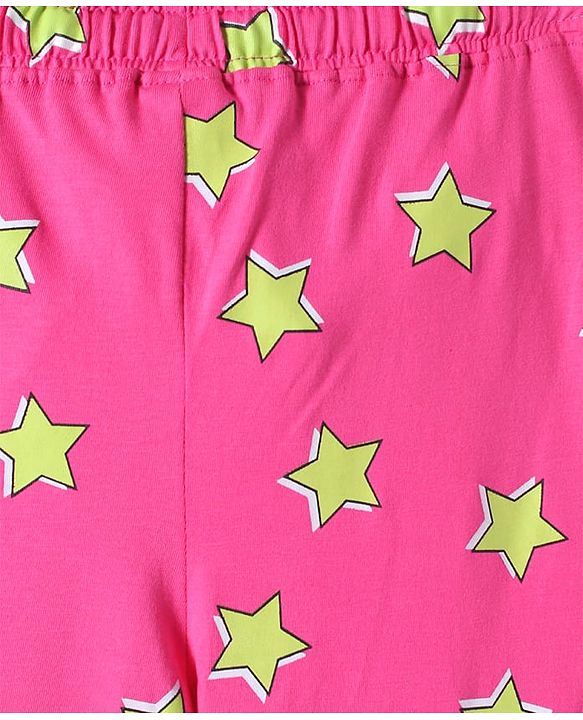 Pine Kids Disney Single Jersey Knit Full Sleeves Night Suit With Minnie Mouse Graphic -  Green & Pink