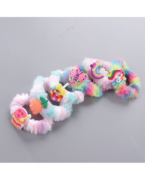 Babyhug Rubber Bands & Scrunchies With Applique Pack of 6 - Multicolor