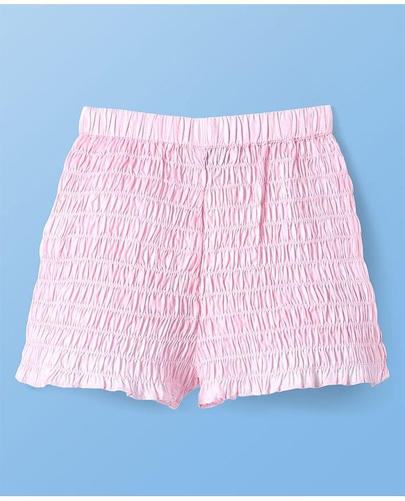 Pine Kids Cotton Woven Sleeveless Smocked Top & Shorts Set - Pink