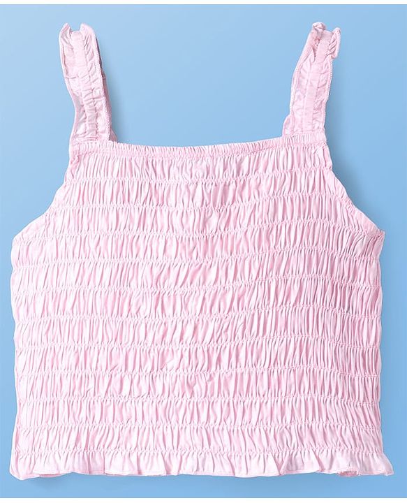 Pine Kids Cotton Woven Sleeveless Smocked Top & Shorts Set - Pink