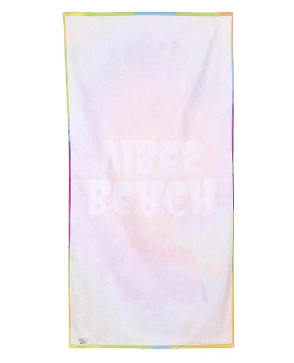 Pine Kids Terry Knit Towel with Star Print L 121 x B 60 cm - Yellow & Dark Pink
