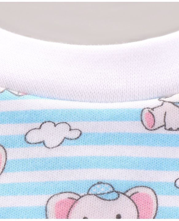 Babyhug 100 % Cotton Pullover Bibs Jungle Print Pack of 2 - Blue & Pink