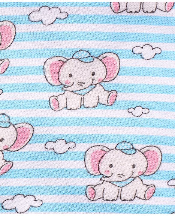 Babyhug 100 % Cotton Pullover Bibs Jungle Print Pack of 2 - Blue & Pink