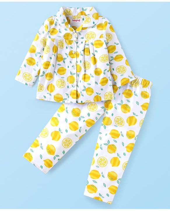 Babyhug 100% Cotton Woven Full Sleeves Kurta & Pyjama Set Floral Print - Red main image 1