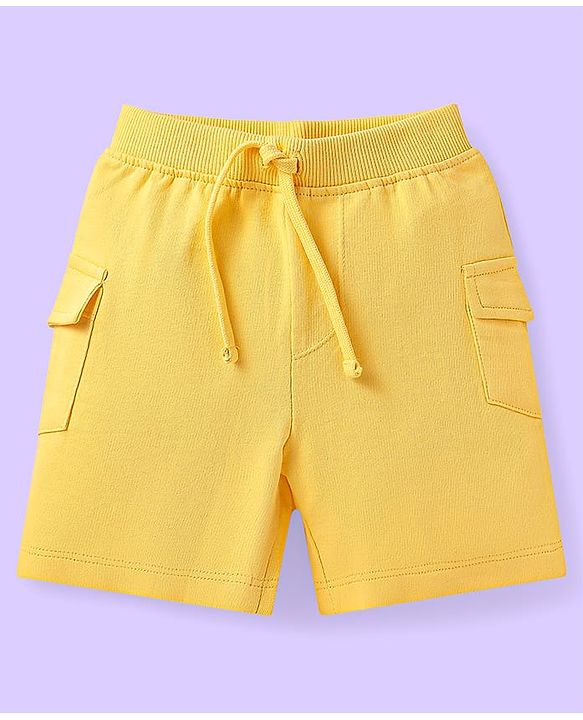 Babyhug Single Jersey Knit Half Sleeves Shirt & Shorts Set with Jungle Theme Print - Light Blue & Yellow