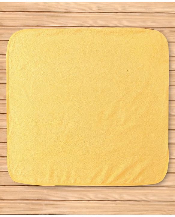 Babyhug Terry Woven Hooded Wrapper with Lion Embroidery  L 76.2 x B 76.2 cm - Yellow