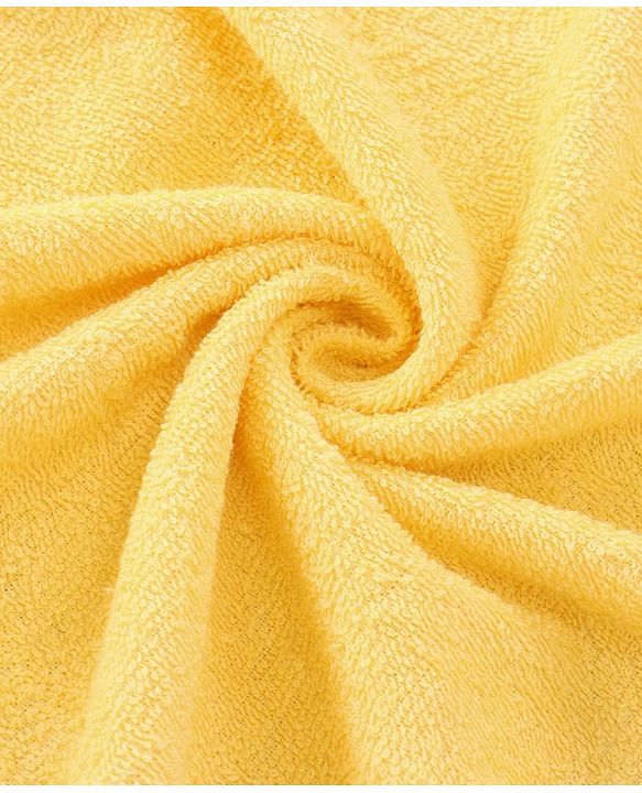 Babyhug Terry Woven Hooded Wrapper with Lion Embroidery  L 76.2 x B 76.2 cm - Yellow