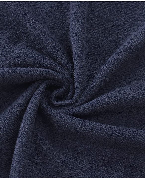 Babyhug Terry Woven Hooded Wrapper with Dolphin Embroidery  L 76.2 x B 76.2 cm - Navy Blue