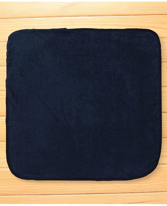 Babyhug Terry Woven Hooded Wrapper with Owl Embroidery  L 76.2 x B 76.2 cm - Navy Blue