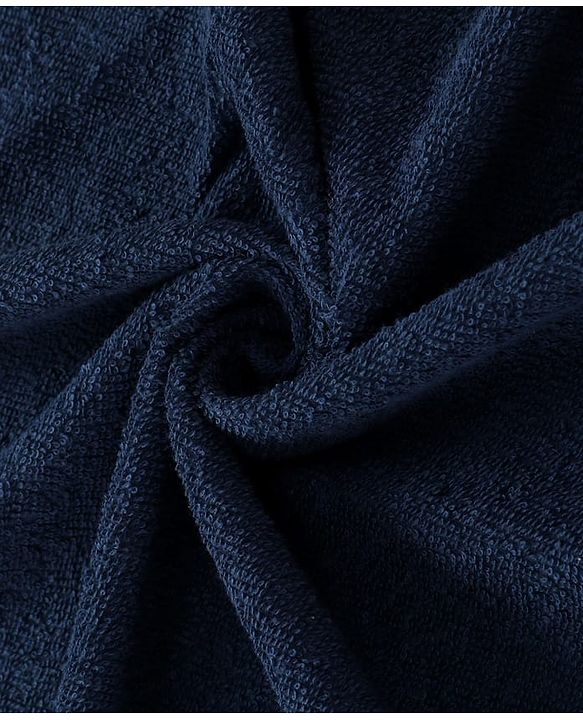 Babyhug Terry Woven Hooded Wrapper with Owl Embroidery  L 76.2 x B 76.2 cm - Navy Blue