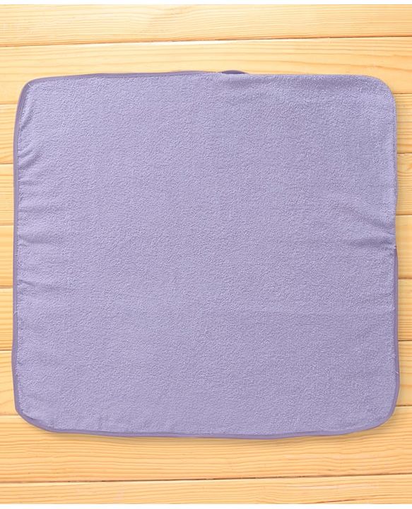 Babyhug Terry Woven Hooded Wrapper with Owl Embroidery & Bow Applique L 76.2 x B 76.2 cm - Lilac