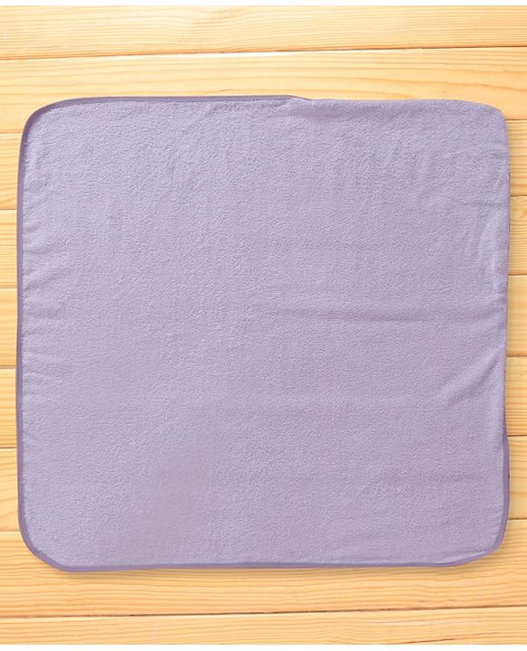 Babyhug Terry Woven Hooded Wrapper with Bear Embroidery & Bow Applique L 76.2 x B 76.2 cm - Lilac