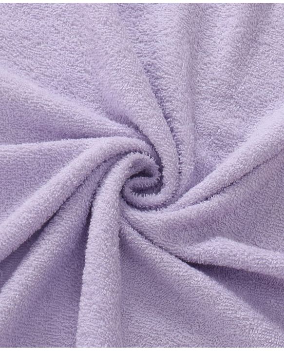 Babyhug Terry Woven Hooded Wrapper with Bear Embroidery & Bow Applique L 76.2 x B 76.2 cm - Lilac