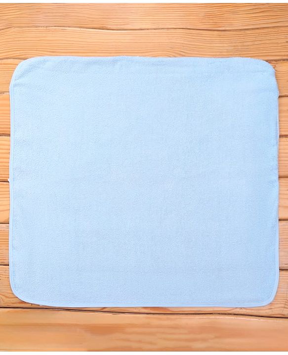 Babyhug Terry Woven Hooded Towel with Bunny Applique L 76.2 x B 76.2 cm - Light Blue