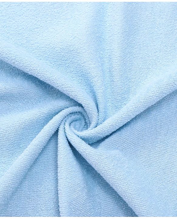 Babyhug Terry Woven Hooded Towel with Bunny Applique L 76.2 x B 76.2 cm - Light Blue