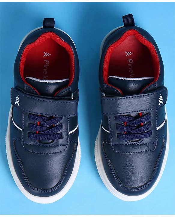 Pine Kids Casual Shoes with Velcro Closure - Navy Blue