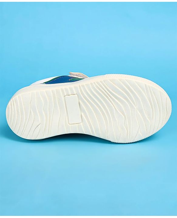 Pine Kids Velcro Closure Casual Shoes - White & Blue