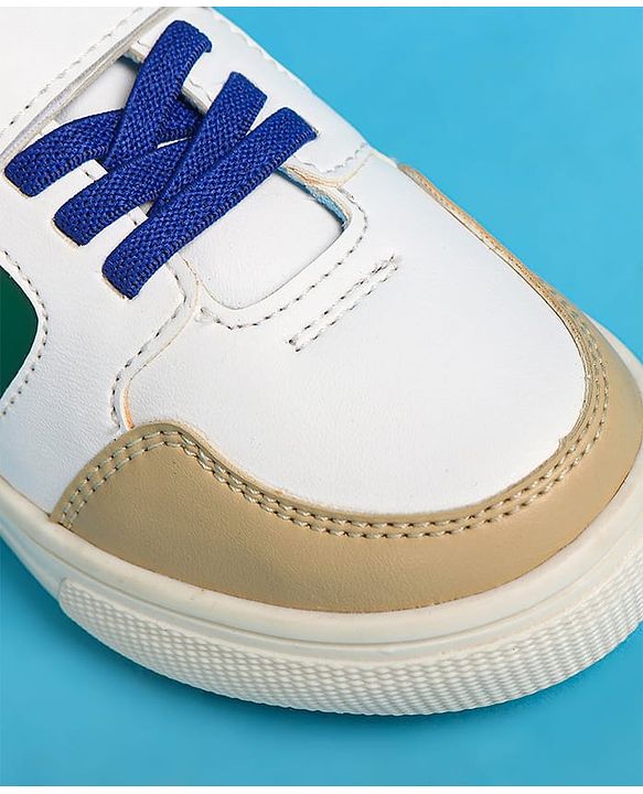 Pine Kids Velcro Closure Casual Shoes - White & Blue