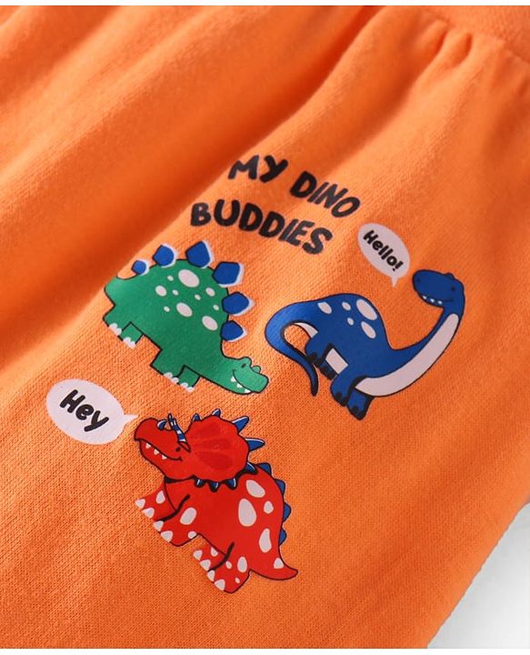 Babyhug Cotton Knit  Full Length Dino Printed Lounge Pants Pack of 5 - Aqua Blue & Green