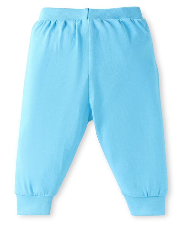 Babyhug Cotton Knit  Full Length Dino Printed Lounge Pants Pack of 5 - Aqua Blue & Green